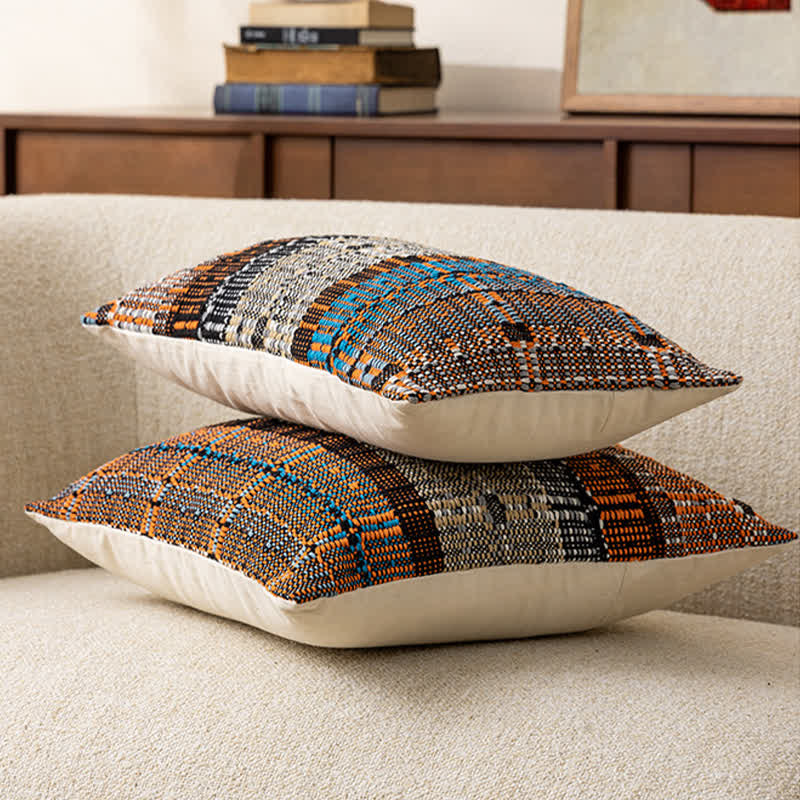 Artisan Woven Cotton Thread Throw Pillow Cover - image 4