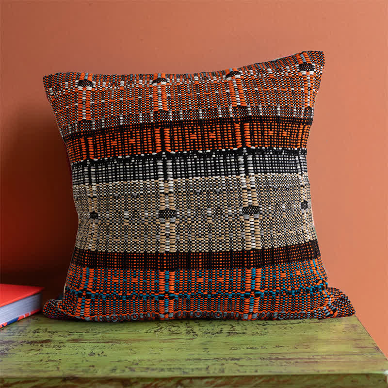 Artisan Woven Cotton Thread Throw Pillow Cover - image 5