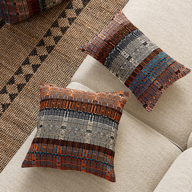 Artisan Woven Cotton Thread Throw Pillow Cover - image 2