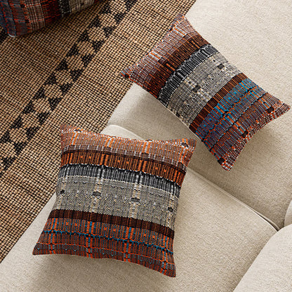 Artisan Woven Cotton Thread Throw Pillow Cover - image 2
