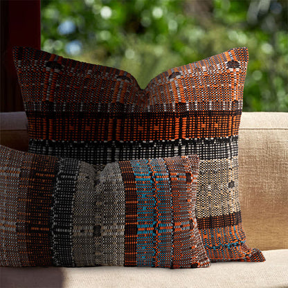 Artisan Woven Cotton Thread Throw Pillow Cover - image 3