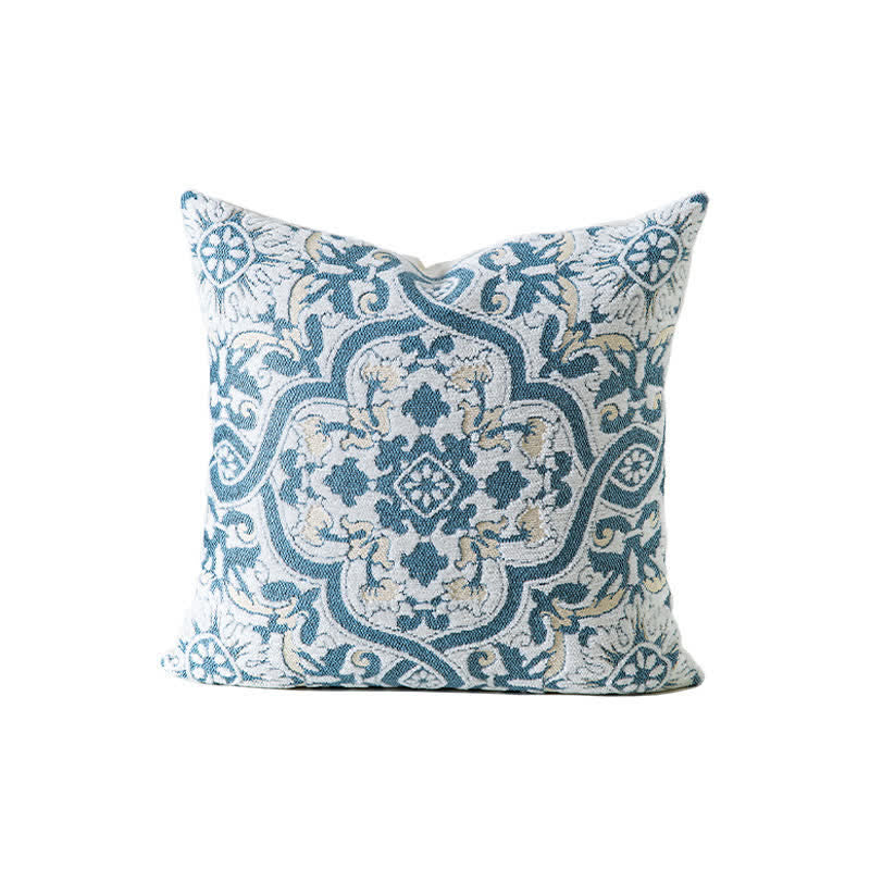 Jacquard Tonal Medallion Throw Pillow Cover - Blue - 18" x 18" - image 2