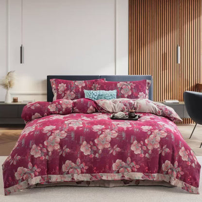 Peach Blossom Cotton Double Gauze Bedding Set(4PCS) - King - image 0