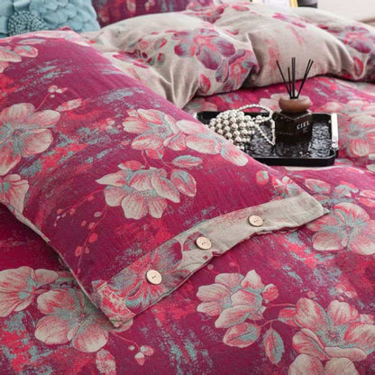 Peach Blossom Cotton Double Gauze Bedding Set(4PCS) - image 5