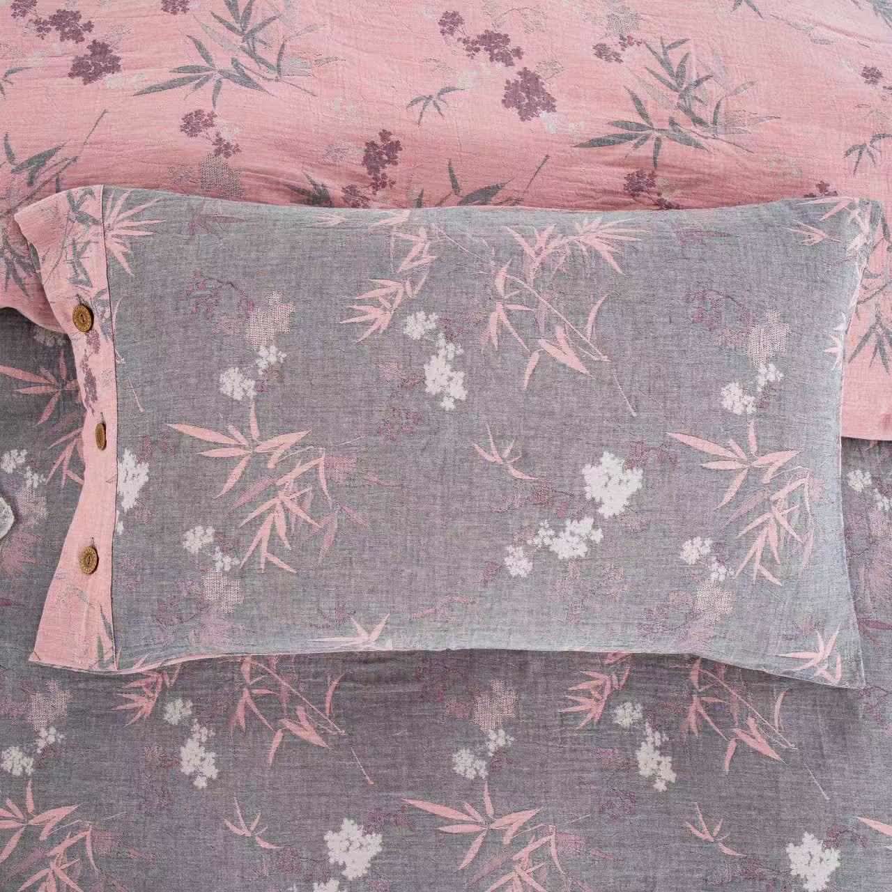 Bamboo Leaf Cotton Double Gauze Bedding Set(4PCS) - image 5