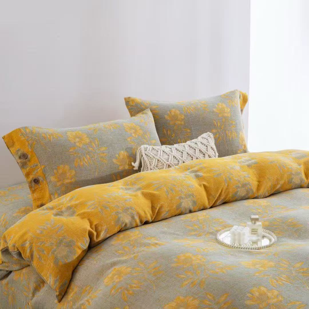 Floral Blossom Cotton Gauze Bedding Set(4PCS) - image 6