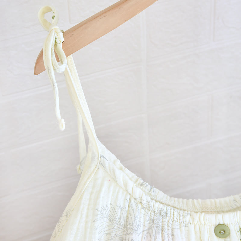 Leaf Print Camisole Cotton Pajama Set - image 9