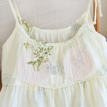 Leaf Print Camisole Cotton Pajama Set - image 6
