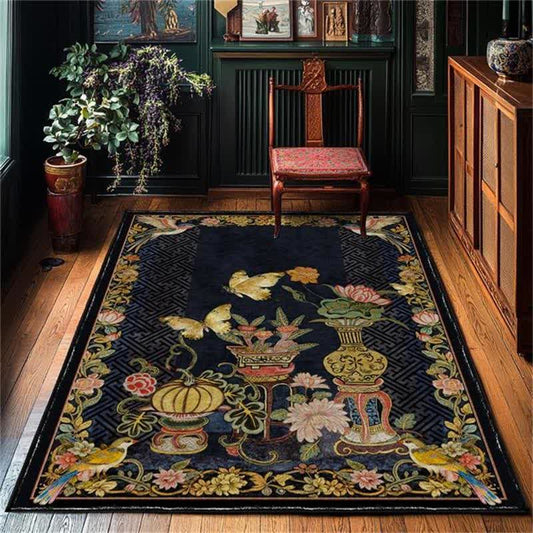 Vintage Floral & Bird Foldable Area Rug - 8' x 10' - image 0