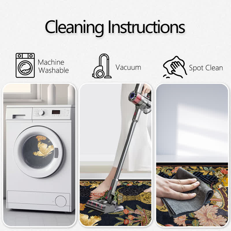 Vintage Floral & Bird Foldable Area Rug - image 8