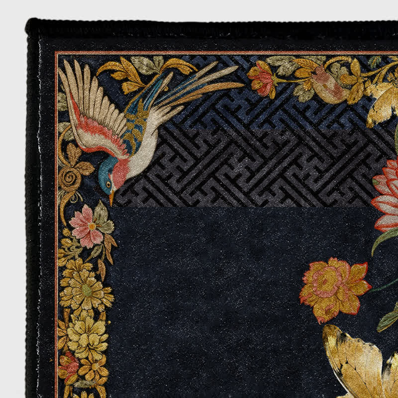 Vintage Floral & Bird Foldable Area Rug - image 7