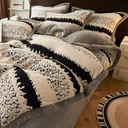 Artistic Style Striped Jacquard Plush Bedding - image 3