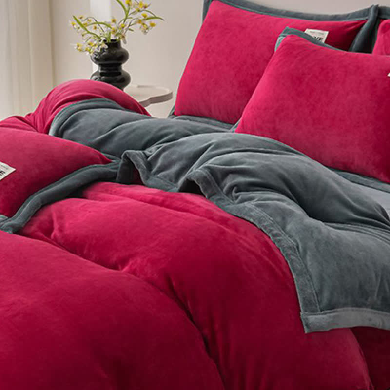 Reversible Warm Plush Bedding Set(4PCS) - image 3