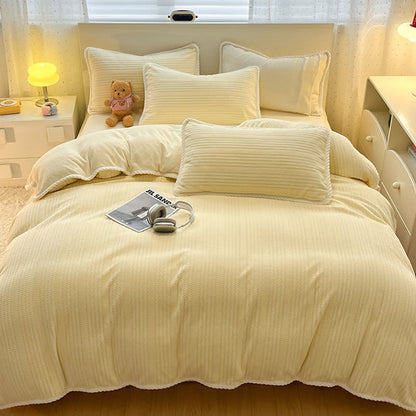 Wavy Stripe Jacquard Plush Bedding Set - image 6