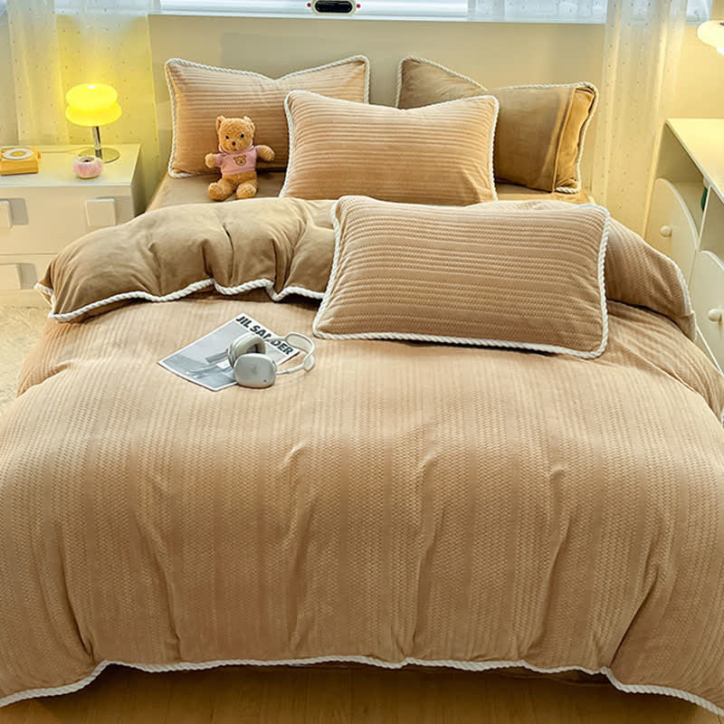 Wavy Stripe Jacquard Plush Bedding Set - image 16