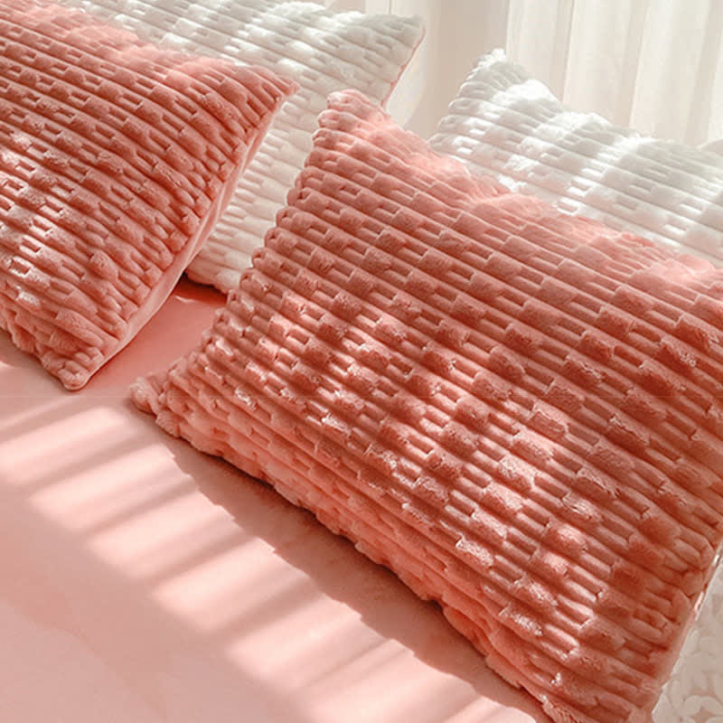 Solid Color Textured Plush Bedding Set - image 10