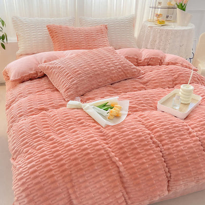 Solid Color Textured Plush Bedding Set - image 8