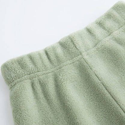 Solid Plush Zip-up Child Loungewear Set - image 3