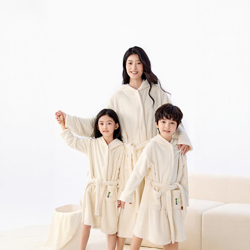 Matching Family Solid Color Hooded Bathrobe - image 2