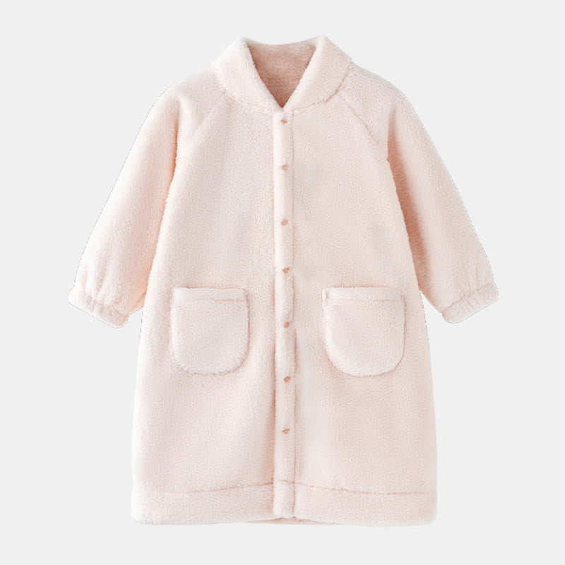 Solid Color Plush Baby Robe - White - Bathrobe - Child:130cm - image 6