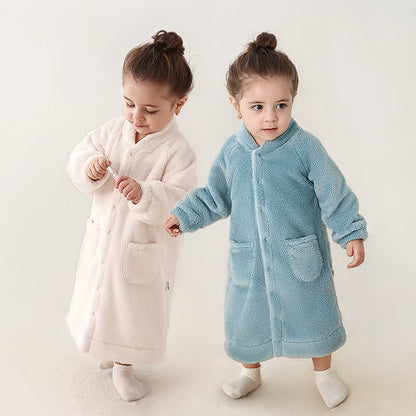 Solid Color Plush Baby Robe - image 0