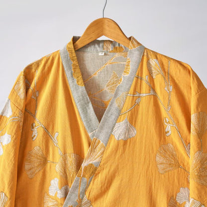 Cotton Gauze Ginkgo Kimono Robe - image 52