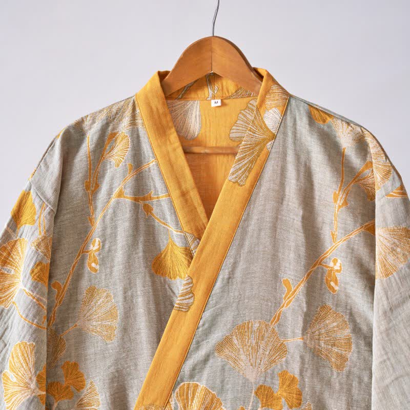 Cotton Gauze Ginkgo Kimono Robe - image 59