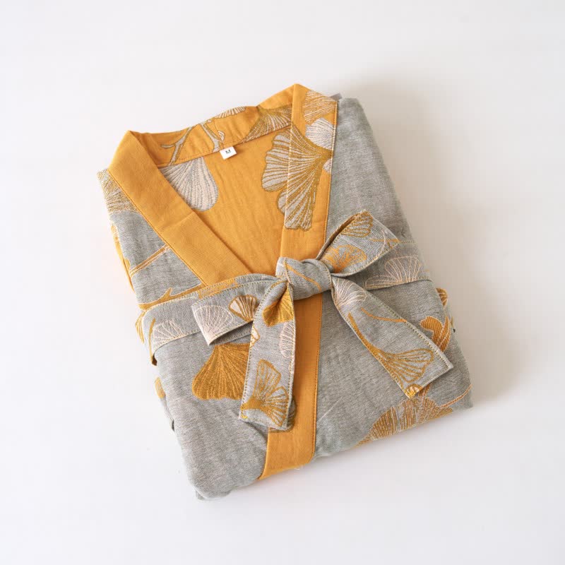 Cotton Gauze Ginkgo Kimono Robe - image 58