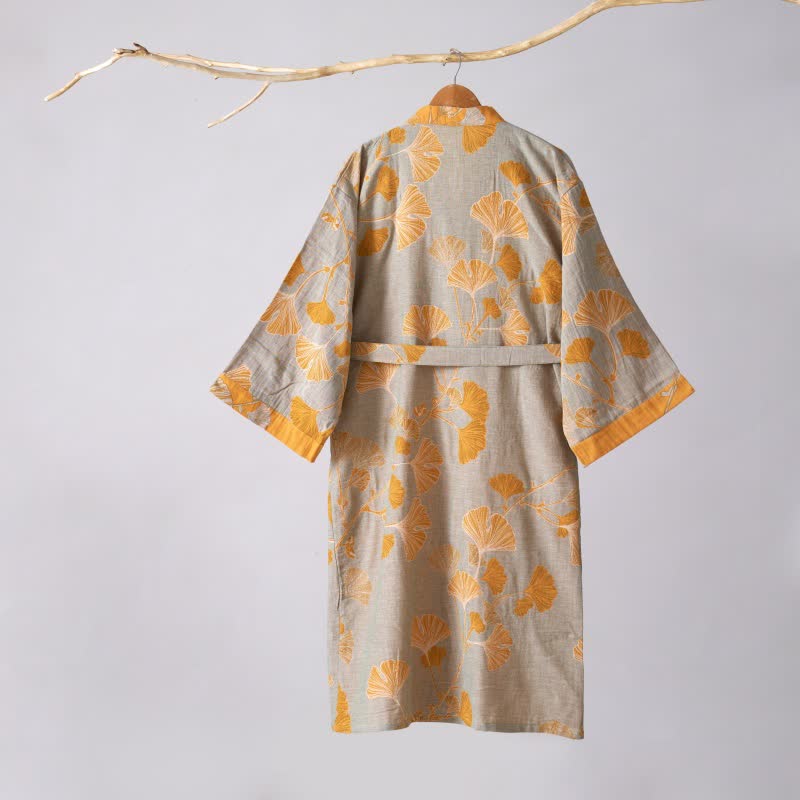 Cotton Gauze Ginkgo Kimono Robe - image 57