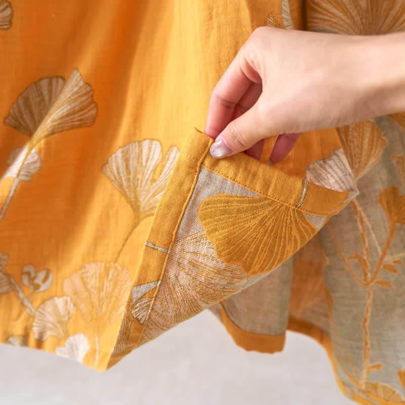Ginkgo Leaf Hanfu Inspired Cotton Nightdress - image 31