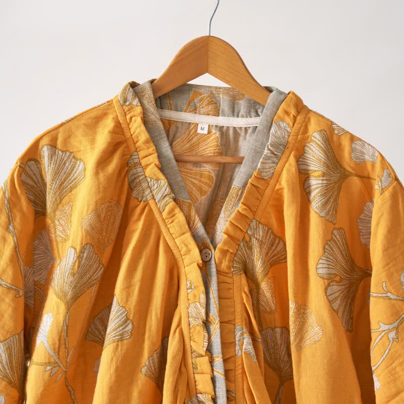 Ginkgo Leaf Hanfu Inspired Cotton Nightdress - image 30