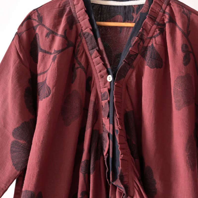 Ginkgo Leaf Hanfu Inspired Cotton Nightdress - image 38