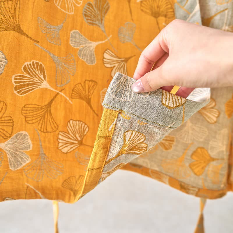 Ginkgo Biloba Cotton Gauze Kimono Robe - image 51