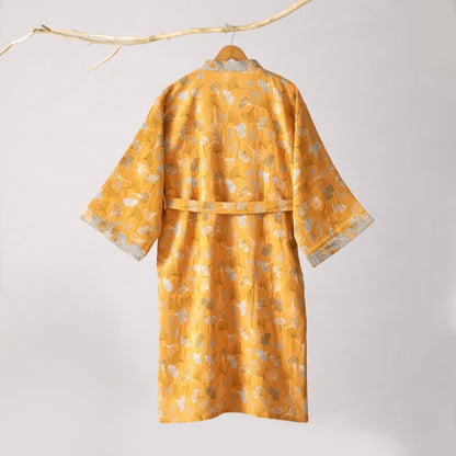 Ginkgo Biloba Cotton Gauze Kimono Robe - image 49