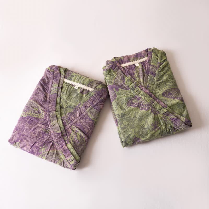 Elegant Butterfly Ruffled Cotton Nightdress - image 2