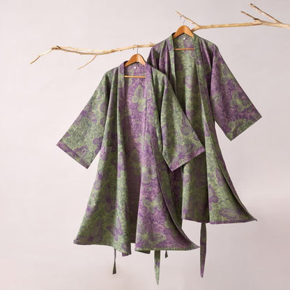 Dreamy Butterfly Cotton Gauze Kimono Robe - image 1