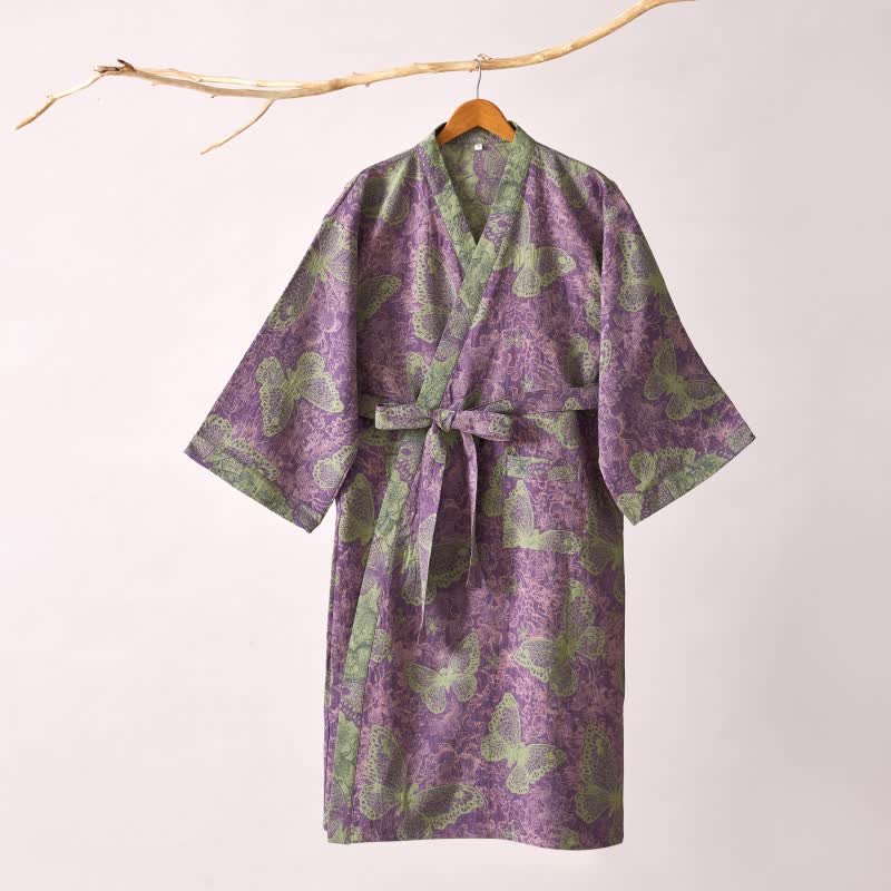 Dreamy Butterfly Cotton Gauze Kimono Robe - image 10