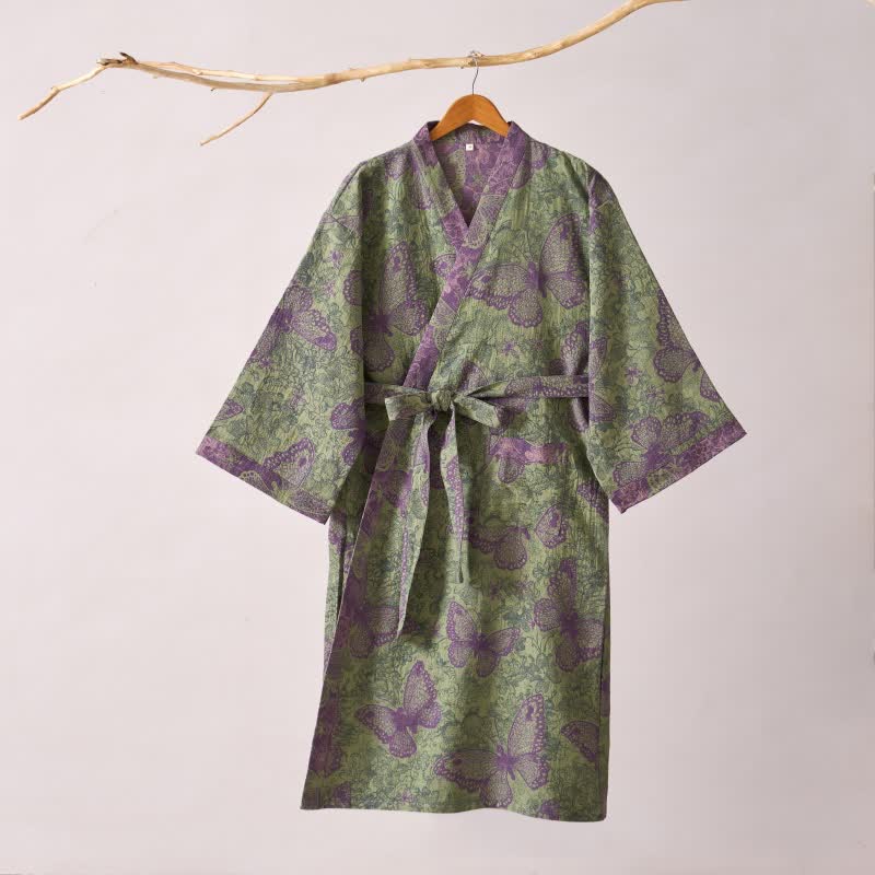 Dreamy Butterfly Cotton Gauze Kimono Robe - image 3