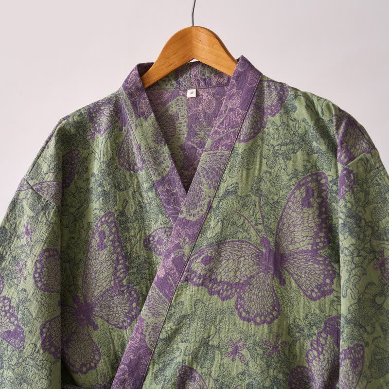 Dreamy Butterfly Cotton Gauze Kimono Robe - image 5