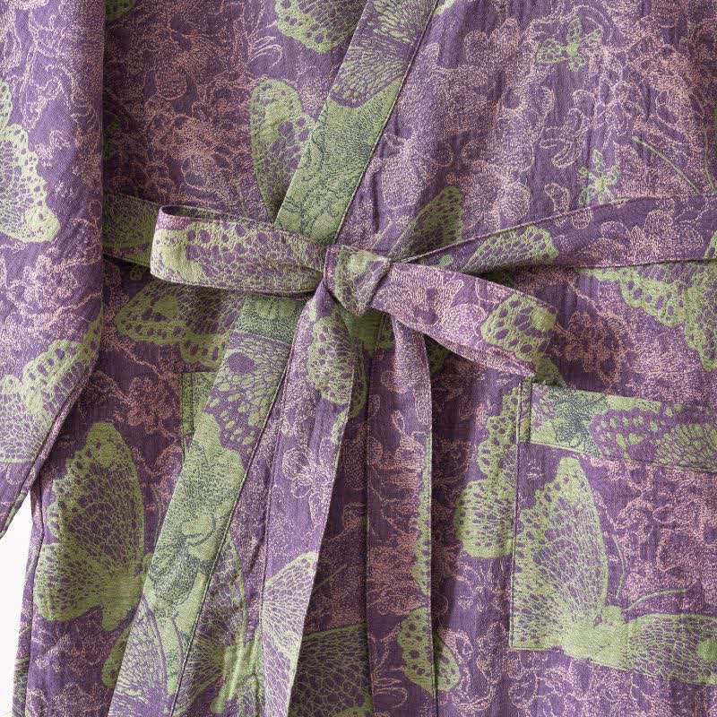 Dreamy Butterfly Cotton Gauze Kimono Robe - image 15