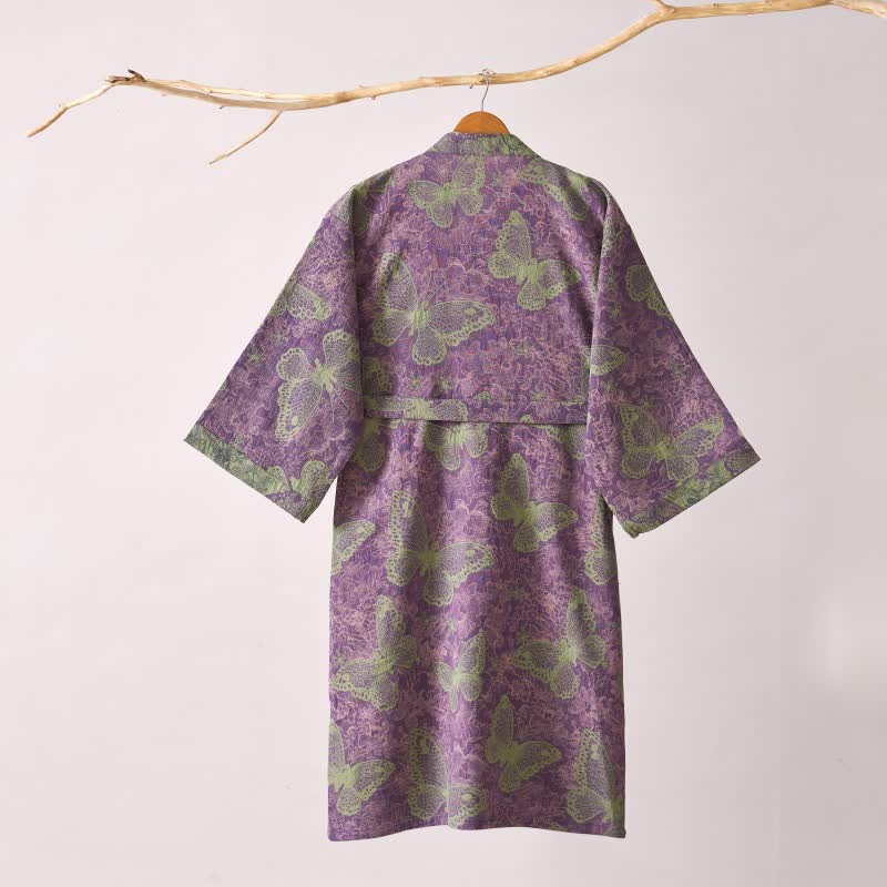 Dreamy Butterfly Cotton Gauze Kimono Robe - image 11