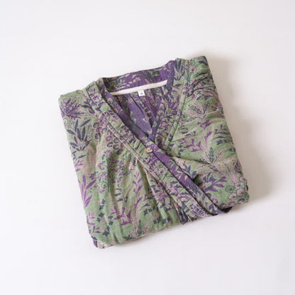 Botanical Plant Ruffled Cotton Nightdress - image 3