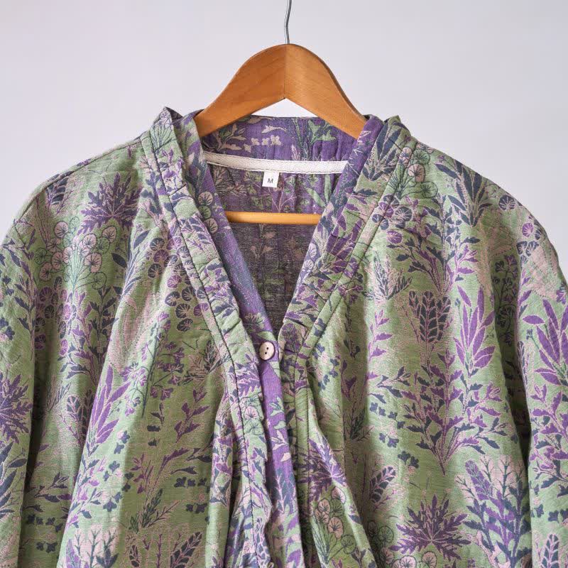 Botanical Plant Ruffled Cotton Nightdress - image 4
