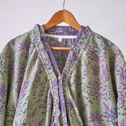 Botanical Plant Ruffled Cotton Nightdress - image 4