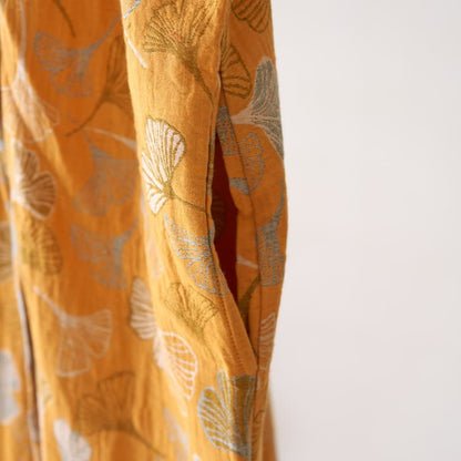 Ginkgo Leaf Ruffled Cotton Nightdress - image 11