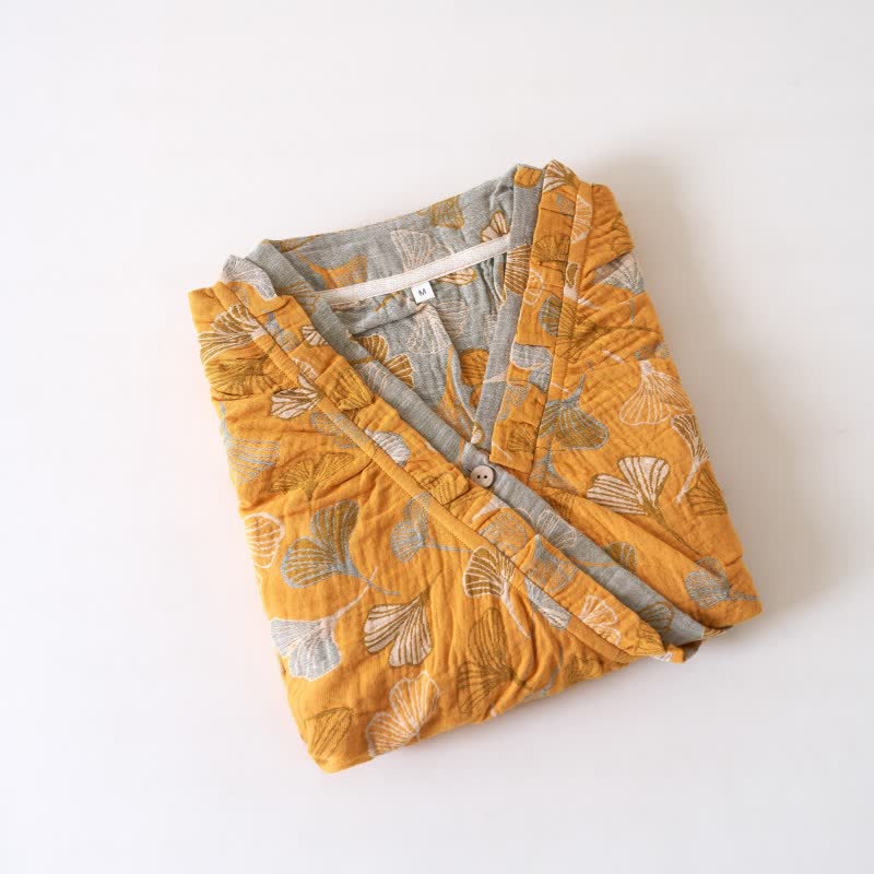 Ginkgo Leaf Ruffled Cotton Nightdress - image 3