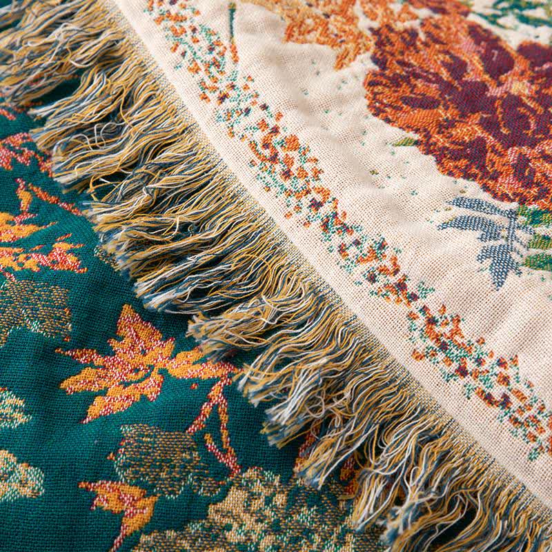 Floral Bouquet Cotton Gauze Tassel Quilt - image 2