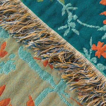 Rainforest Plant Cotton Gauze Tassel Quilt - image 3
