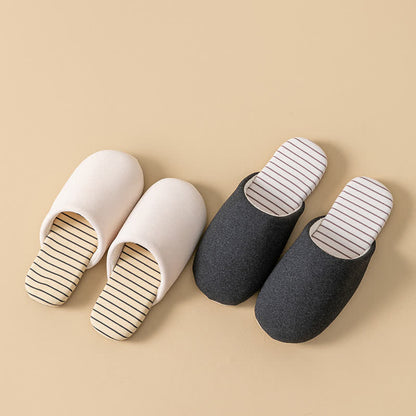 Striped Sole Plush-Lined House Slippers - image 1
