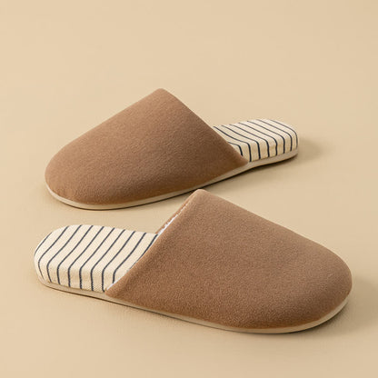 Striped Sole Plush-Lined House Slippers - image 3